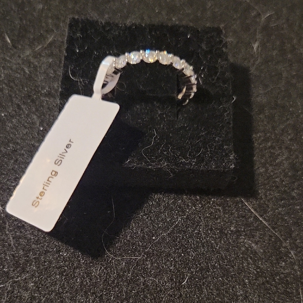 Source Unknown Sterling Silver 2.30 Ctw Moissanite Eternity Ring